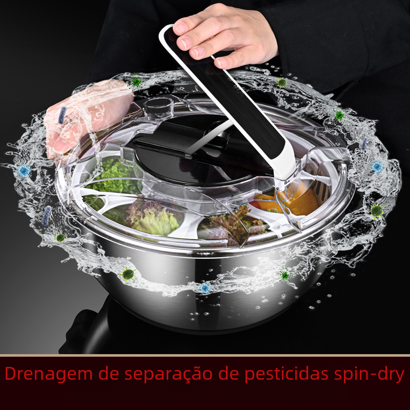 Vegetable Washing Machine with Spin Drying Basket