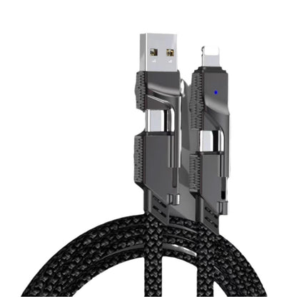 Factory 4-in-1 Cable, Dual USB-C to Lightning, 2-in-1 PD Fast Charging 100W, Type-C to Lightning Dual USB