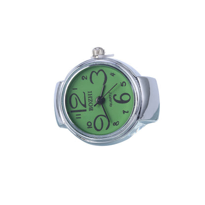 Fashionable Silver Flower Ring Watch with Large Numbers, Stylish and Unique Decorative Watch for Students, Wholesale