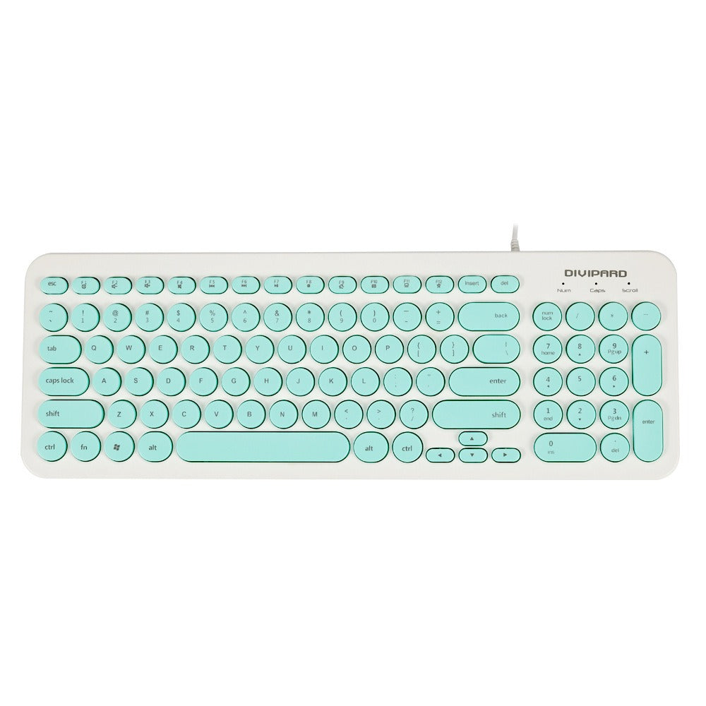 D520 Silent Wired Esports Keyboard USB Ultra Thin 104 Key Business Office Retro Punk Computer Gaming Keyboard eprolo
