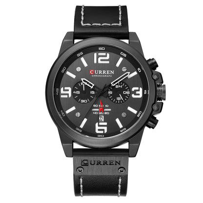 Men's Watch Sports Six Pin Quartz Watch Calendar Men's Watch Waterproof Belt Watch