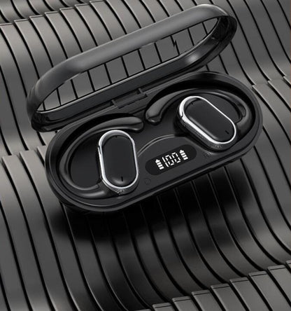 X97 non in ear OWS Bluetooth earphones with over the ear sports transparent compartment for extended battery life and noise redu