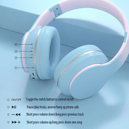 DR56 Headset Wireless Bluetooth Headset Children's Online Game Class Call E-sports Headset New Gradient.