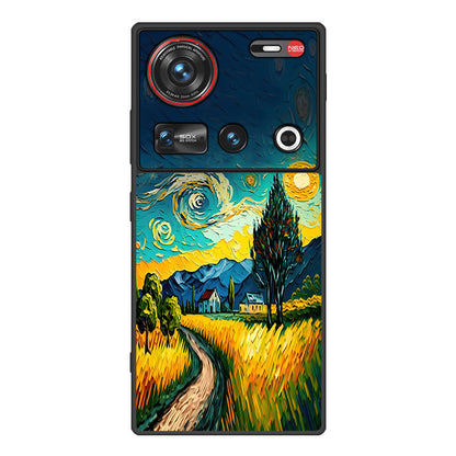 Nubia Z70Sultra Phone Case Leather Business Anti-drop Protective Cover Classic Starry Sky