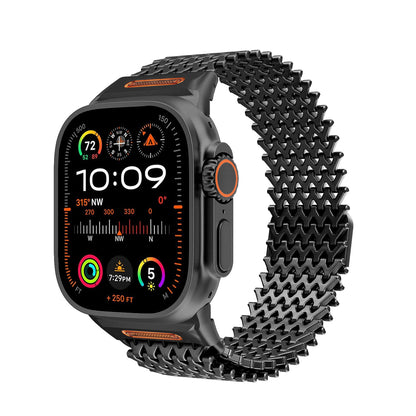 Suitable for Apple Watch stainless steel strap iWatch Ultra W-shaped magnetic metal strap