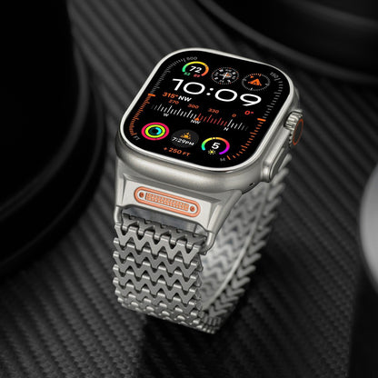 Suitable for Apple Watch stainless steel strap iWatch Ultra W-shaped magnetic metal strap