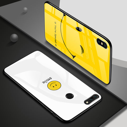 Happy Face Tempered Glass Phone Case