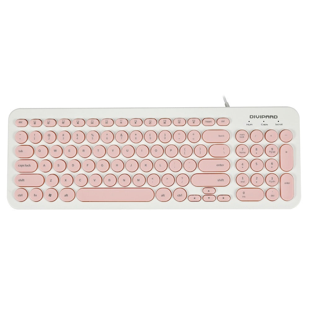 D520 Silent Wired Esports Keyboard USB Ultra Thin 104 Key Business Office Retro Punk Computer Gaming Keyboard eprolo