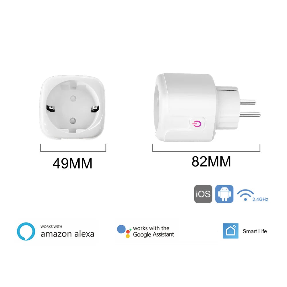 WiFi Smart Plug EU US UK Adaptor Wireless Remote Voice Control Power Energy Monitor Outlet Timer Socket for Alexa Google Home eprolo