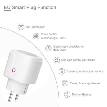 WiFi Smart Plug EU US UK Adaptor Wireless Remote Voice Control Power Energy Monitor Outlet Timer Socket for Alexa Google Home eprolo